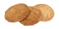 Three coconut flavor cookies on a white background