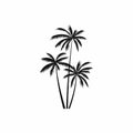 Three coconut palm trees icon, simple style Royalty Free Stock Photo