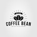 three coffee bean or vintage coffeehouse logo vector illustration design