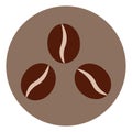 Three coffee beans, icon