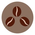 Three coffee beans, icon Royalty Free Stock Photo