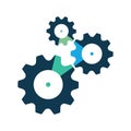 Three cog wheels or gear icon, symbol Royalty Free Stock Photo