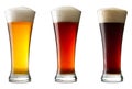 Three cold beer, on white Royalty Free Stock Photo