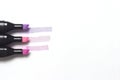 Three cold colored marker pens Royalty Free Stock Photo