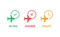 three color airport information simple icons