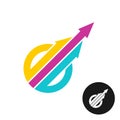 Three color arrows up from the circle logo. Royalty Free Stock Photo