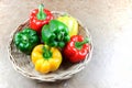 Three color bell peppers Royalty Free Stock Photo