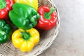 Three color bell peppers Royalty Free Stock Photo