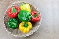 Three color bell peppers Royalty Free Stock Photo