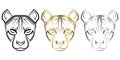 Line art of cheetah head Good use for symbol mascot icon avatar tattoo T Shirt design logo or Royalty Free Stock Photo