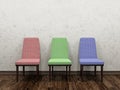 Three color chairs