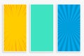 Three color comic style vertical banners set design Royalty Free Stock Photo