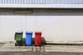 Three color garbage recycle bin