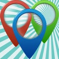 Three color geolocation signs