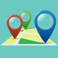 Three color geolocation signs