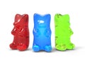 Three Color Gummy Bears Royalty Free Stock Photo