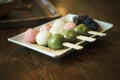 Three Color Japanese Hanami Dango Dumpling