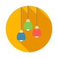 Three color modern ceiling light icon, flat style Royalty Free Stock Photo