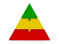 Three color puzzle pyramid