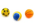 Three colored balls isolated on a white background Royalty Free Stock Photo