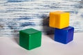 Three colored cubes Royalty Free Stock Photo