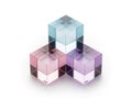 Three colored cubes isolated on white background Royalty Free Stock Photo