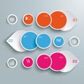 Three Colored Drops Batched Circles Infographic