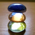 three colored glass stones Royalty Free Stock Photo