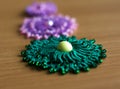 Three colored lace elements Royalty Free Stock Photo