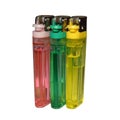 Three colored lighters Royalty Free Stock Photo