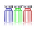 Three colored little glass bottle Royalty Free Stock Photo