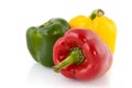 Three colored paprika Royalty Free Stock Photo