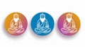 Three colorful buttons with a Pandit icon.