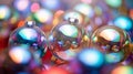 three colorful christmas ornaments on a table Royalty Free Stock Photo