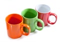 Three colorful cups