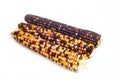 Three of colorful dried corn isolated on white background Royalty Free Stock Photo