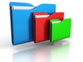 Three colorful folders on white background Royalty Free Stock Photo