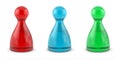 Three colorful game figure