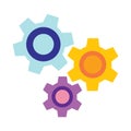 Three Colorful Gears Icon Royalty Free Stock Photo