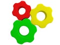 Three colorful gears. Isolated render on a white Royalty Free Stock Photo