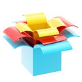 Three colorful gift boxes isolated