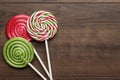 Three colorful lollipops Royalty Free Stock Photo