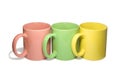 Three colorful mugs Royalty Free Stock Photo