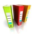 Three Colorful Office Ring Binders On White Background Royalty Free Stock Photo