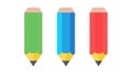 Three Colorful Pencils, Drawing and Writing Tools, vector design Generative AI Royalty Free Stock Photo