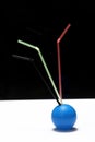 Three colorful straws Royalty Free Stock Photo
