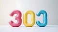 Colorful number design 303 Royalty Free Stock Photo