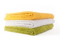 Three colorful towels isolated Royalty Free Stock Photo
