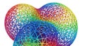 Colorful Interwoven Wireframe Spheres in Rainbow Hues Royalty Free Stock Photo