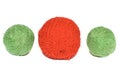 Three colorful wool yarn clews Royalty Free Stock Photo